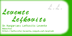 levente lefkovits business card